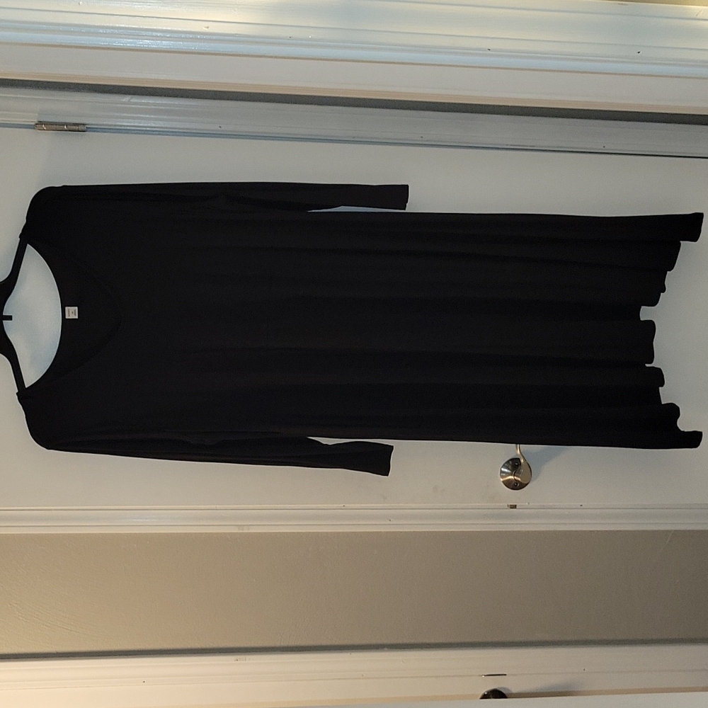 Old Navy Long Sleeve V-neck Maxi Dress, XXL, Black